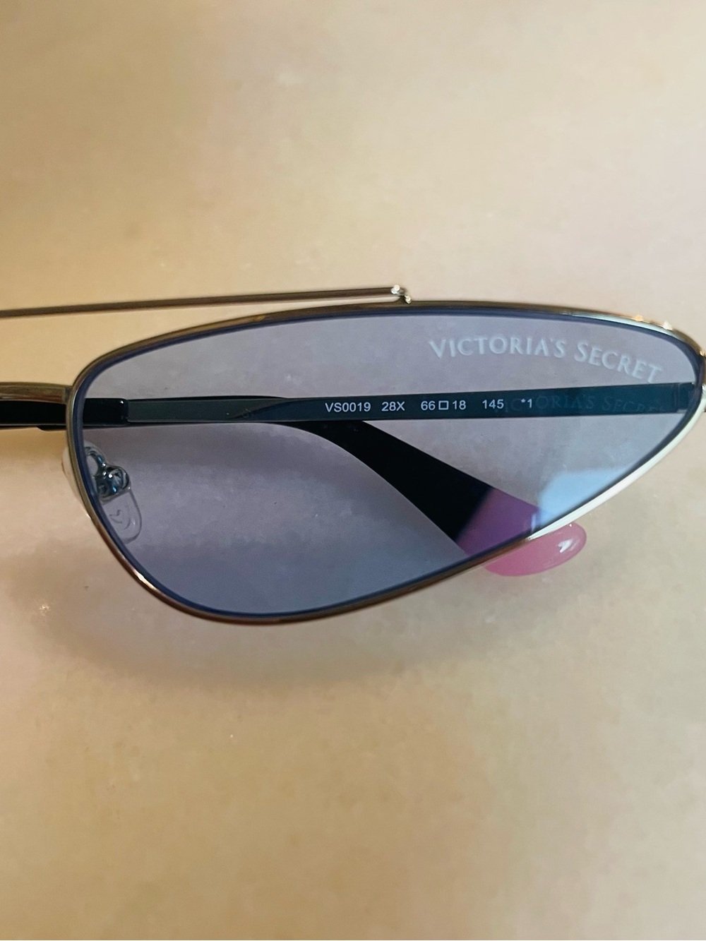 Victoria's Secret Gold Frame Blue-Tinted Aviator Sunglasses